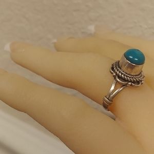 BEAUTIFUL Vtg Turquoise Sterling Silver Ring